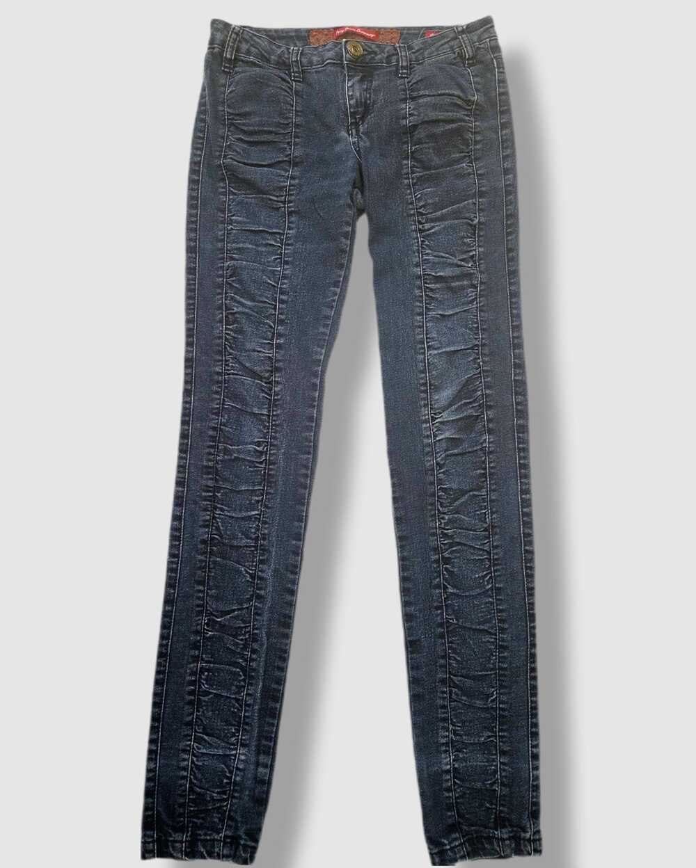 Vintage Y2K low rise skinny jeans, Foxy, ruching | Size 7 (28)